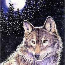 Оригинал схемы вышивки «Волк» (№181530)