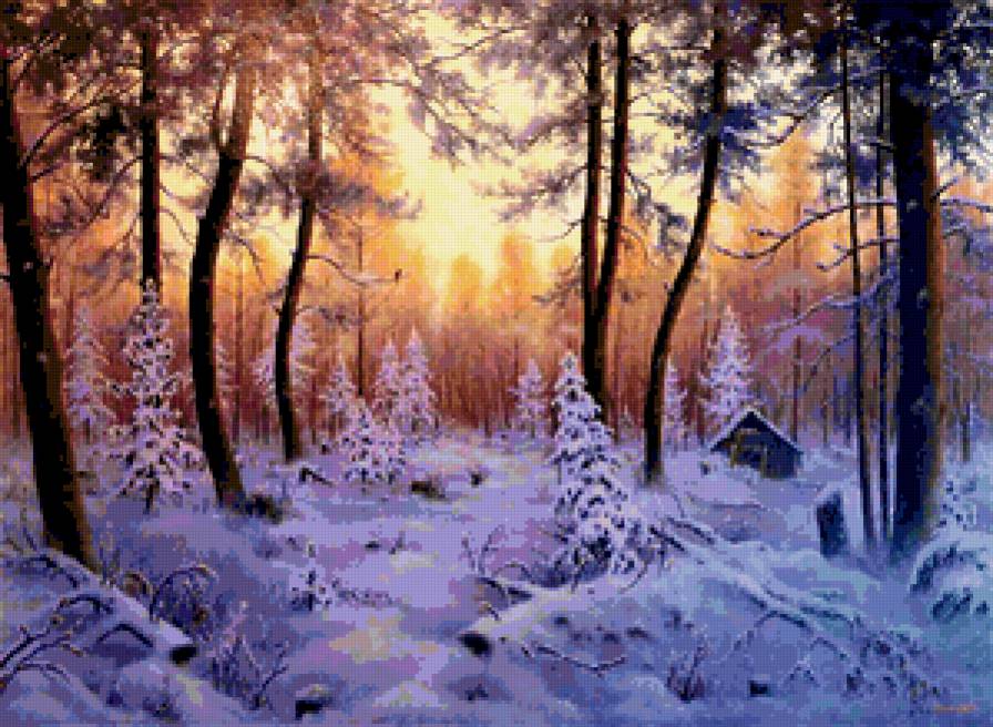 пейзаж - природа, лес, пейзаж, зима - предпросмотр