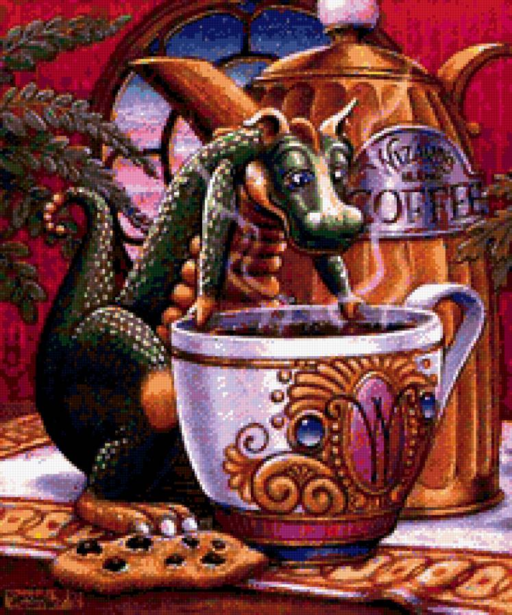 №181693 - дракон, дракончик, чаепитие - предпросмотр