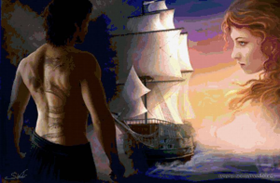 №181721 - двое, корабль, любовь, море - предпросмотр