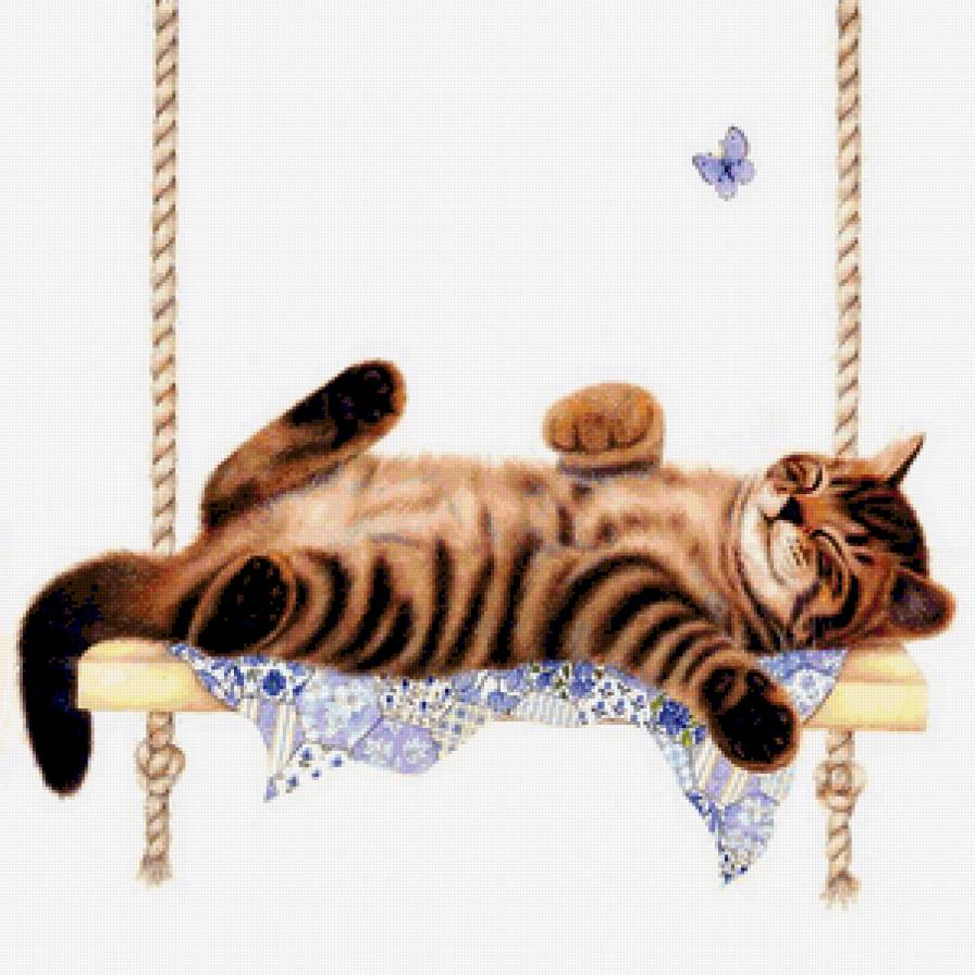 кот - качеля, бабочка, кот - предпросмотр