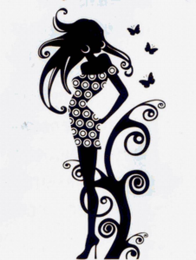 Девушка - силуэт, девушка - предпросмотр