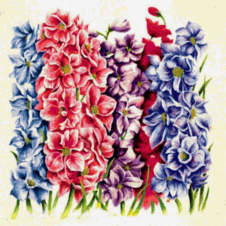 Дельфиниум - живопись, цветы - предпросмотр
