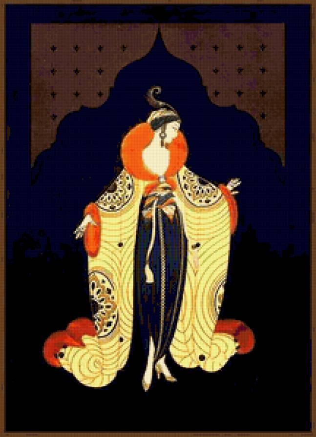 Леди - ретро, диптих, эрте, модерн, девушка, мода, дама, арт-деко - предпросмотр