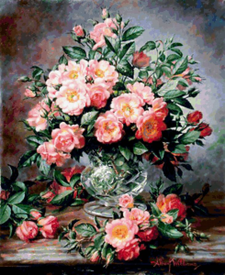 4686 - букет, ваза, цветы - предпросмотр