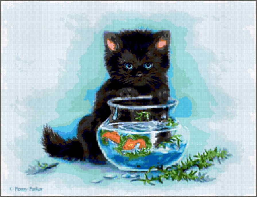 Черный кот - животные, кошки - предпросмотр