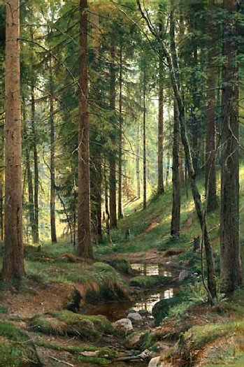 Ручей в лесу - лес, пейзаж - оригинал