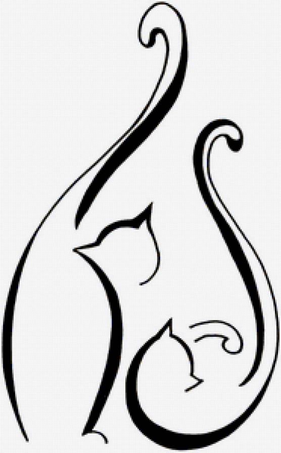 коты - силуэт, кот - предпросмотр