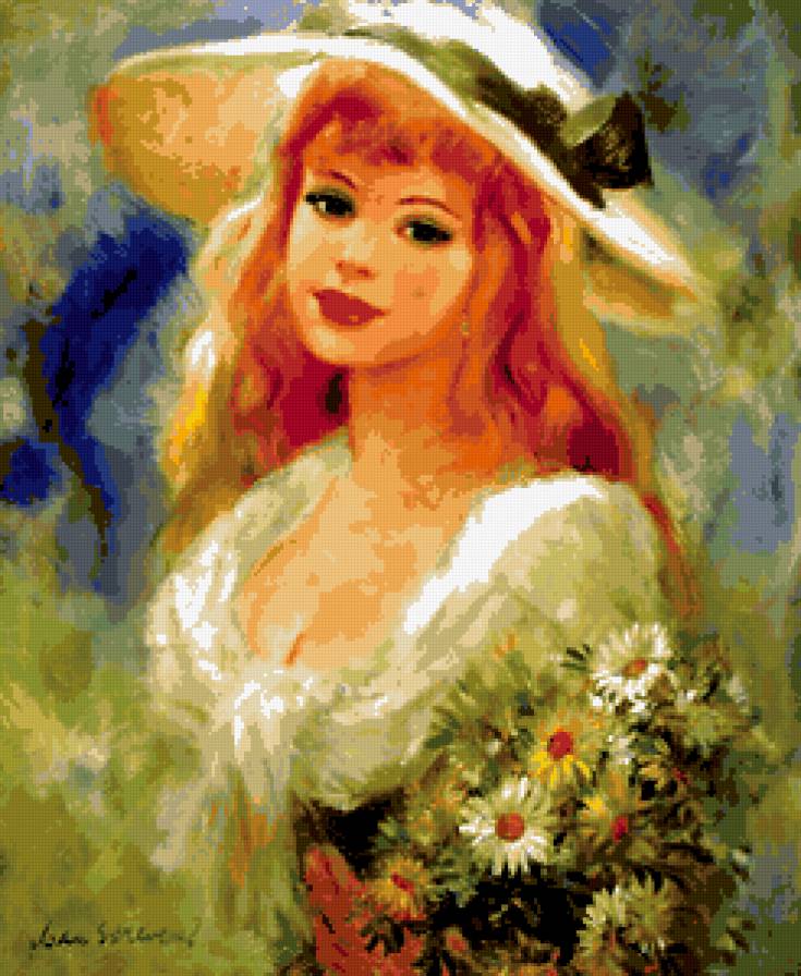 Прекрасная незнакомка - картина, женские образы, девушка, портрет - предпросмотр