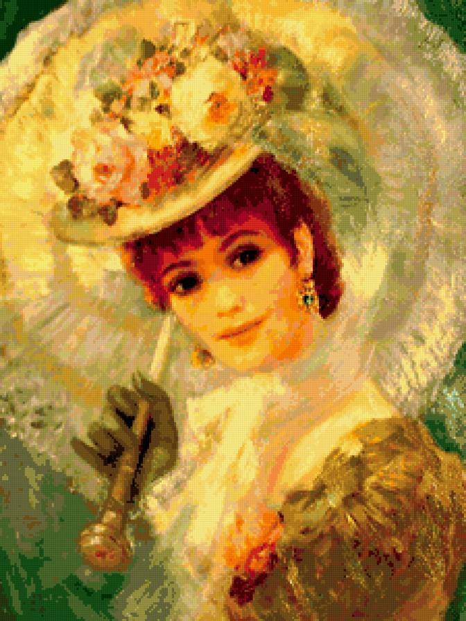 Прекрасная незнакомка - портрет, картина, женские образы, девушка - предпросмотр