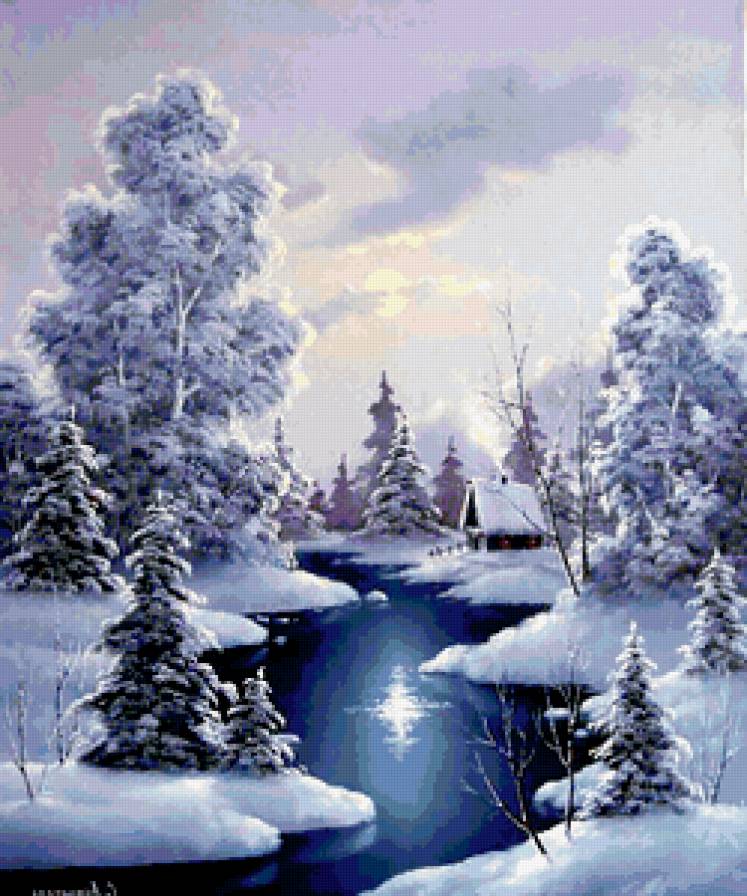 №183410 - зима, снег, дом, лес - предпросмотр