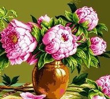 Схема вышивки «пионы»