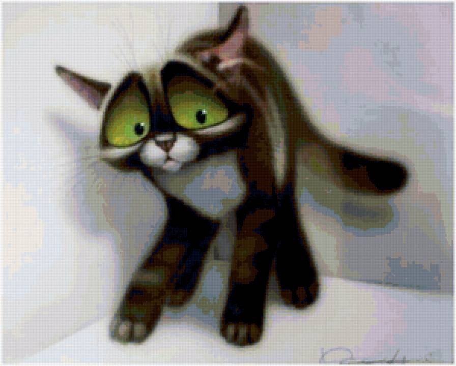 испугался... - кот - предпросмотр