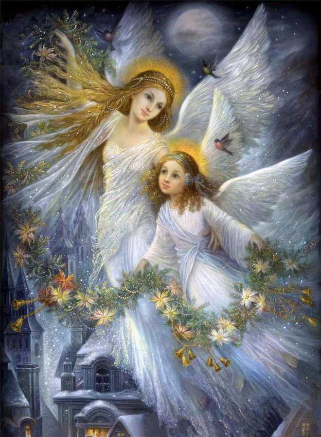 №183592 - ангел, рождество, зима, дом - оригинал