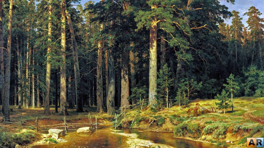 Лес - природа, пейзажи, картины - оригинал