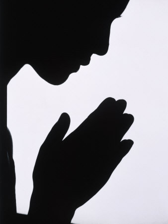 молитва - силуэт, девушка, молитва - оригинал