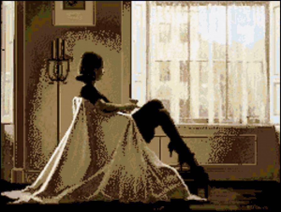 Девушка - кресло, девушка, комната, окно - предпросмотр