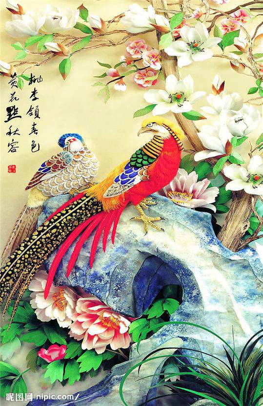 Яркие птицы - фазаны, прицы, китай - оригинал