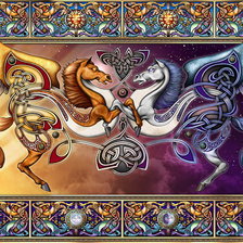 Схема вышивки «Кони Луна-Солнце»