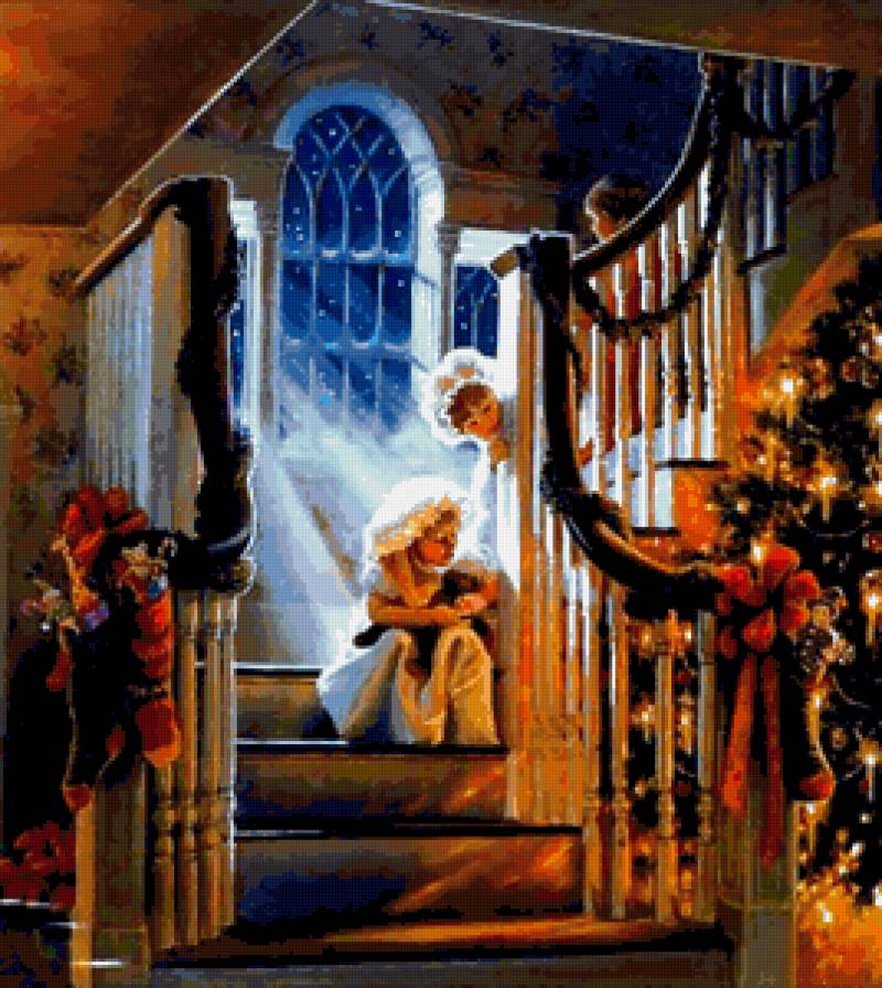 В ожидании Деда Мороза - ребенок, рождество, волшебство, сказка, новый год - предпросмотр