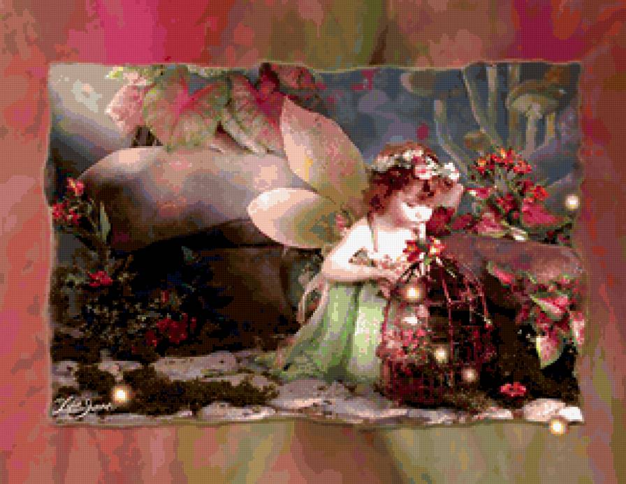 ангел - ангел, цветы, дети - предпросмотр