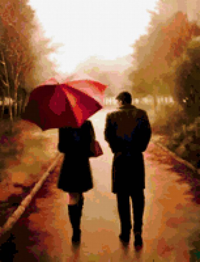 осень - красный зонт - предпросмотр