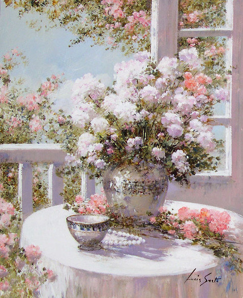 Весенний букет - букет, цветы, весна, окно - оригинал