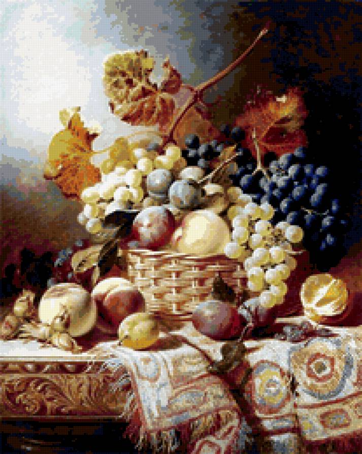 Натюрморт с виноградом - виноград, натюрморт - предпросмотр