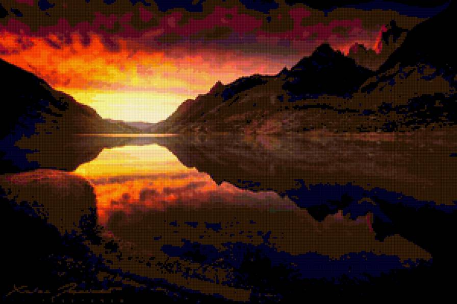 природа - лес, горы, природа, река - предпросмотр