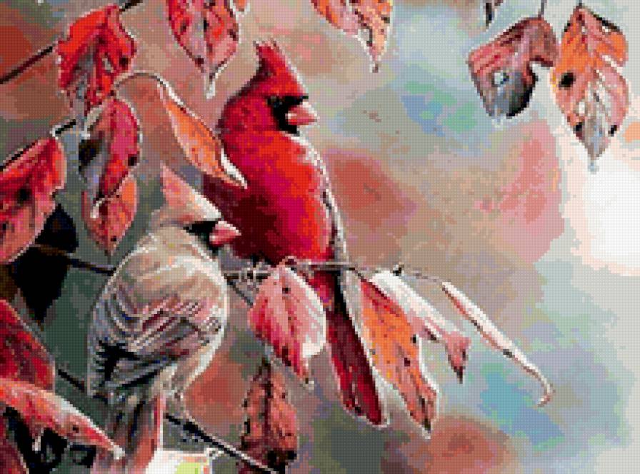 птицы - птицы, природа, картина, весна - предпросмотр