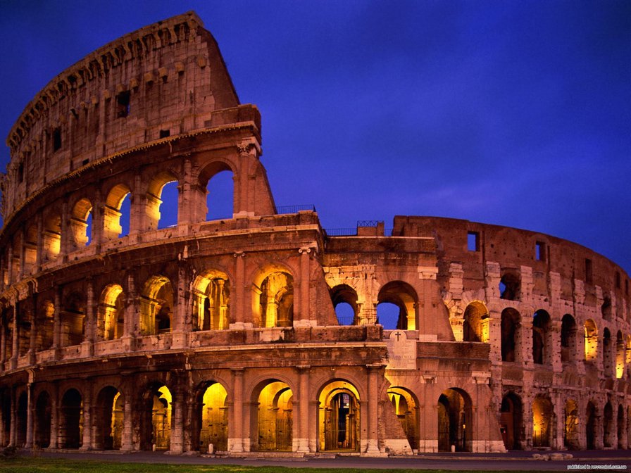 Колизей - рим, ночь, италия, колизей - оригинал