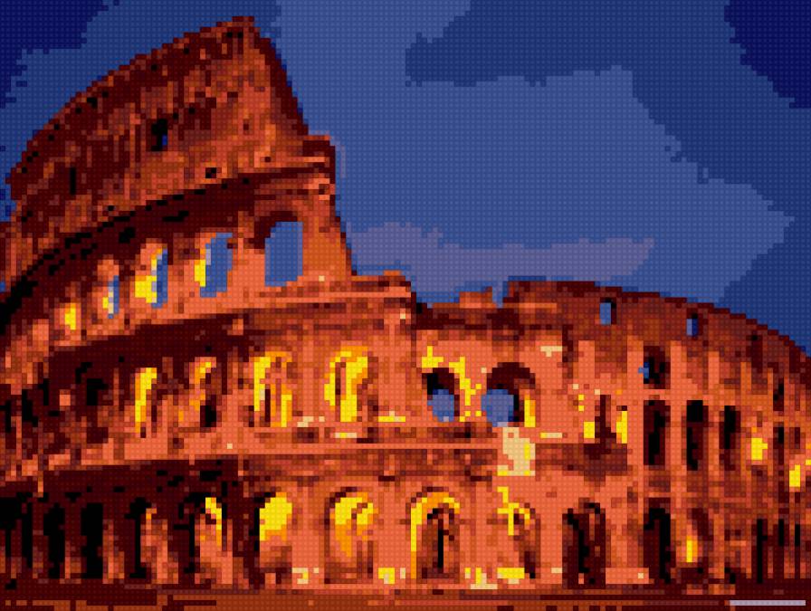 Колизей - ночь, рим, колизей, италия - предпросмотр