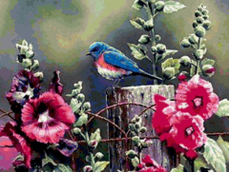 птицы - весна, природа, птицы, картина - предпросмотр