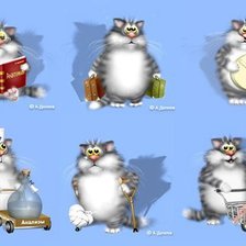 Схема вышивки «котики»