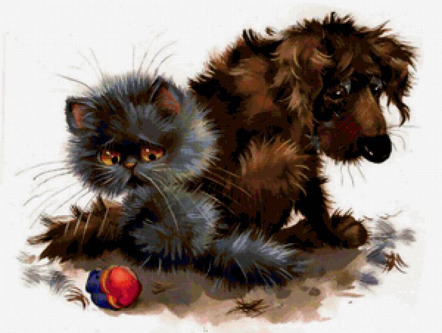 было весело!? - кот, дружба, собака - предпросмотр