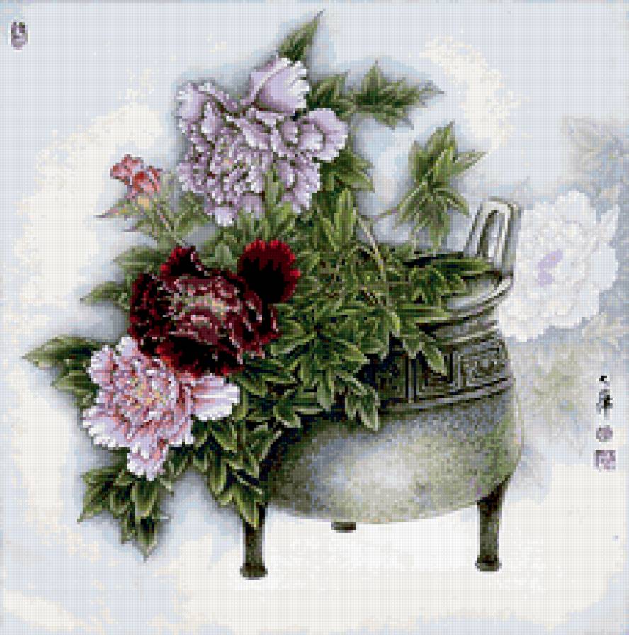 китайская живопись - китайская живопись, картина, цветы, природа, китай - предпросмотр
