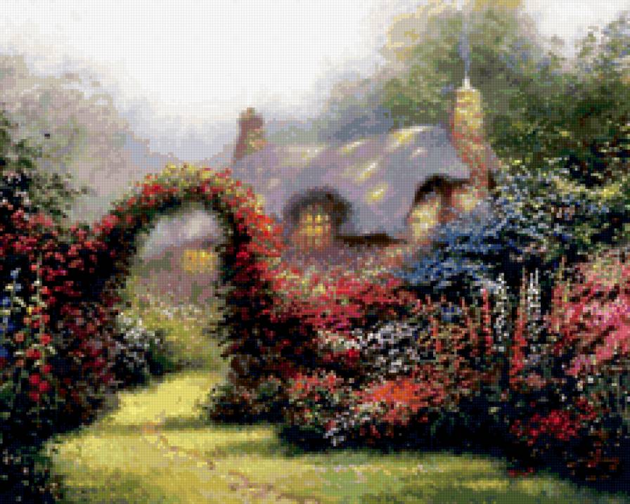 пейзаж - природа, парк, лес, весна, картина, цветы - предпросмотр