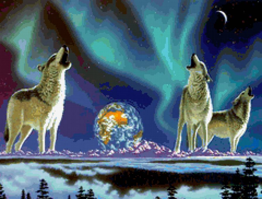 фауна - природа, волки, картина, животные, фауна - предпросмотр