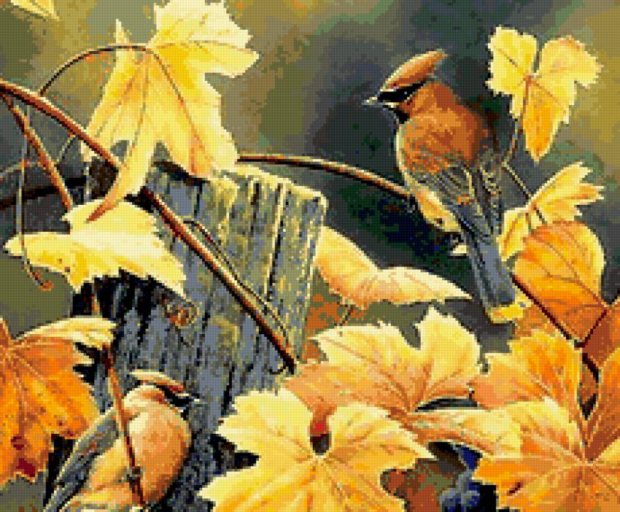 птицы - картина, природа, весна, птицы - предпросмотр
