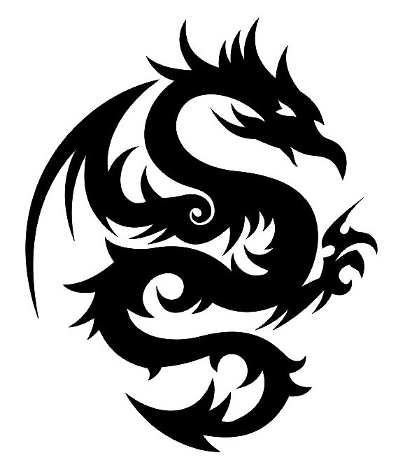 дракоша - монохром, дракон - оригинал