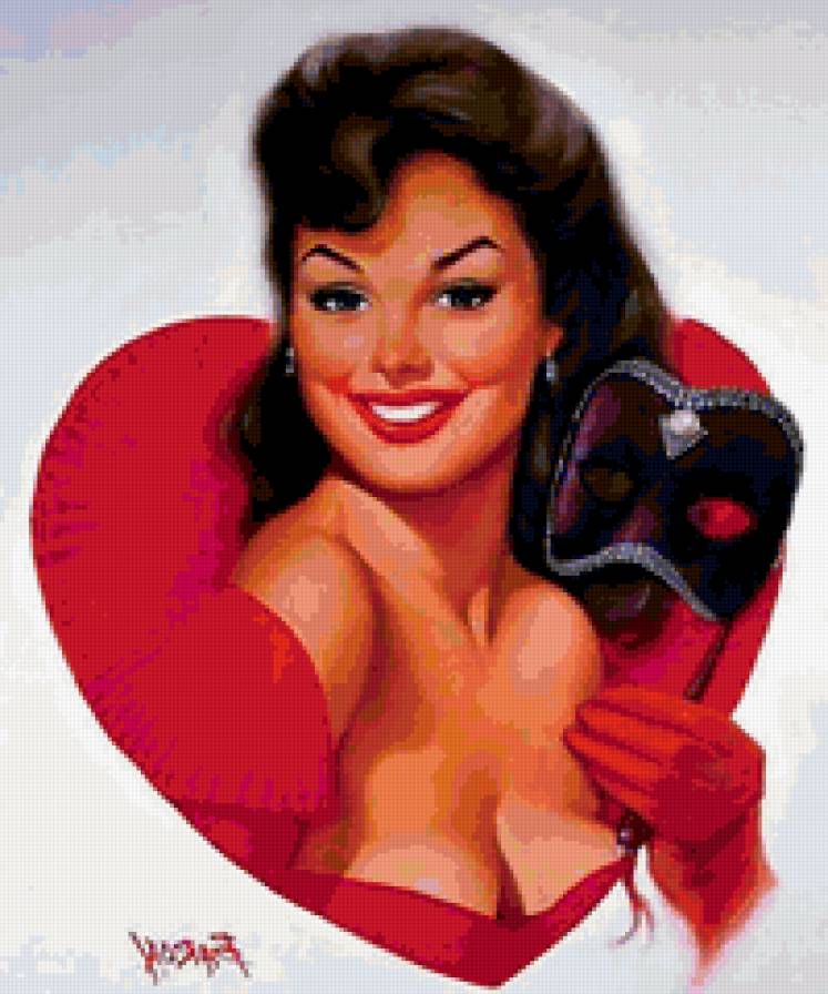 ретро - любовь, картина, красота, девушка - предпросмотр