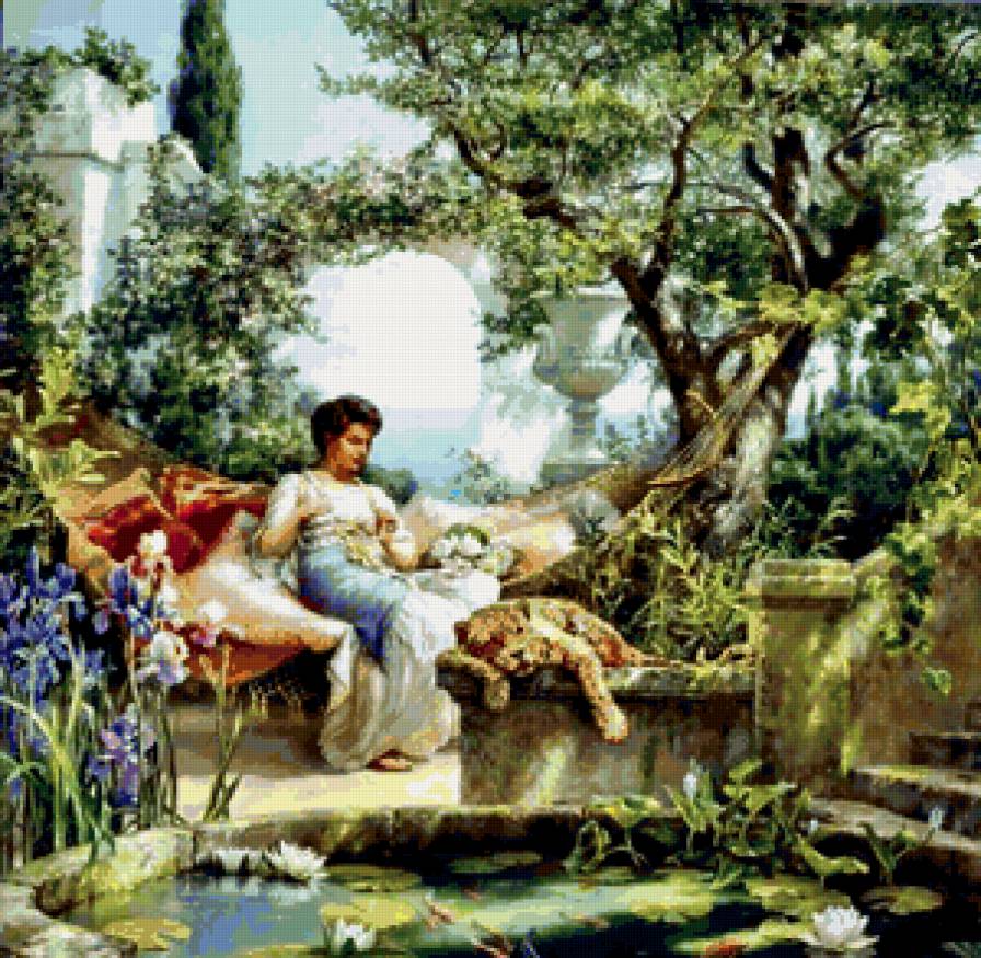 Сатаров - одиночество, тигр, любовь, животные, картина, красота, девушка - предпросмотр