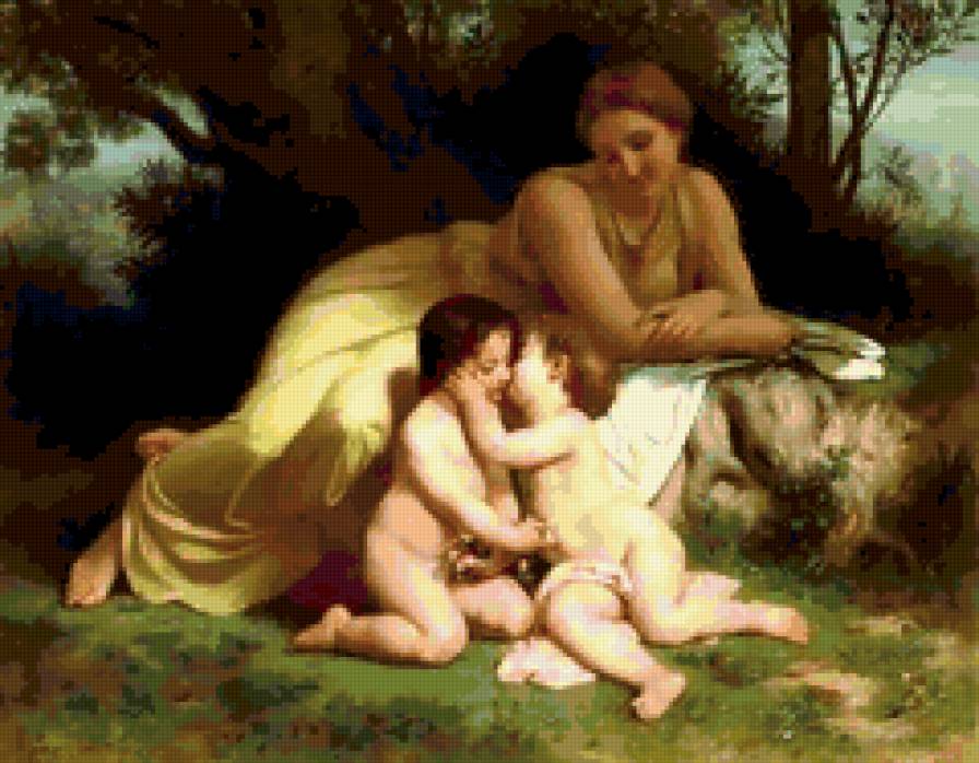 радость - картина, люди, дамы, классика, природа - предпросмотр