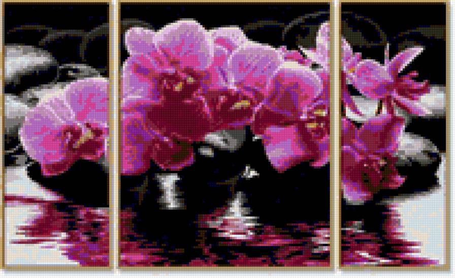 триптих - цветы - предпросмотр