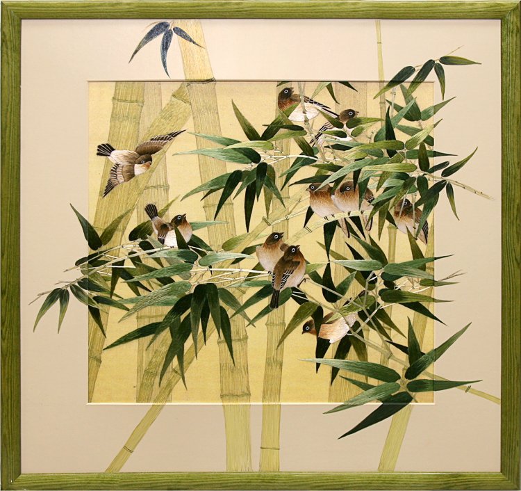 Воробьи и бамбук - оригинал