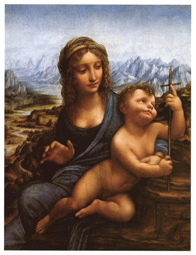 Да Винчи "Мадонна с веретеном" - картина, "мадонна с веретеном", да винчи - оригинал