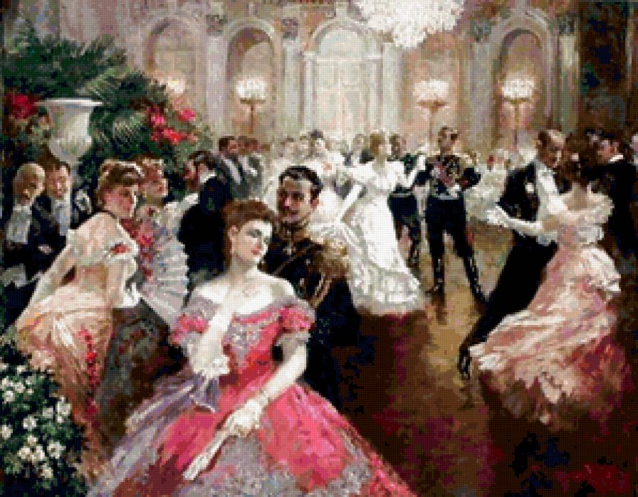 на балу - картина, люди, дамы, классика, природа, любовь - предпросмотр