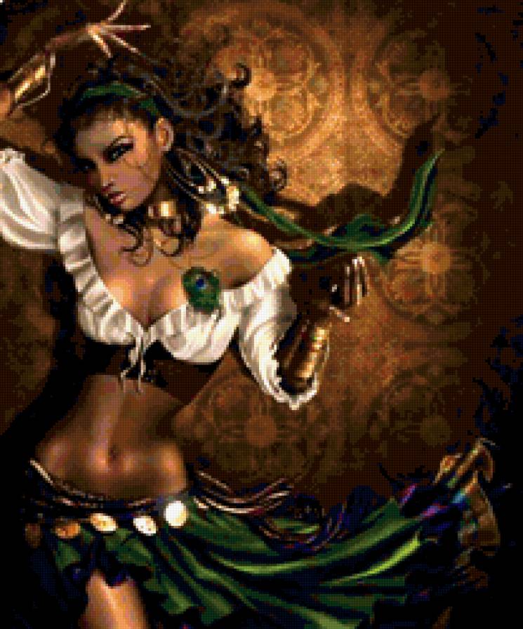 цыганка - девушка, картина, красота, одиночество, любовь - предпросмотр