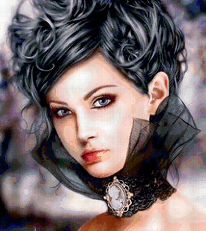 девушка - картина, любовь, девушка, красота, одиночество - предпросмотр