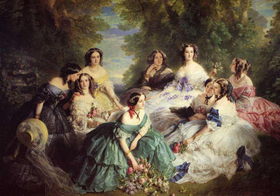 на прогулке - люди, дамы, классика, природа, картина - оригинал